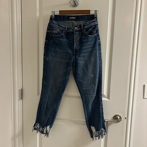Distressed high rise jeans from Express